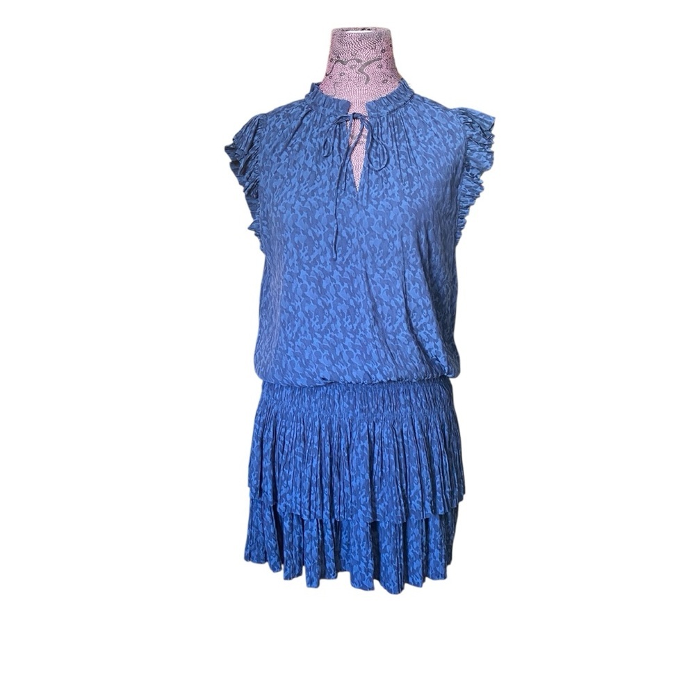 Current Air Blue Ruffle Smock Dress NEW